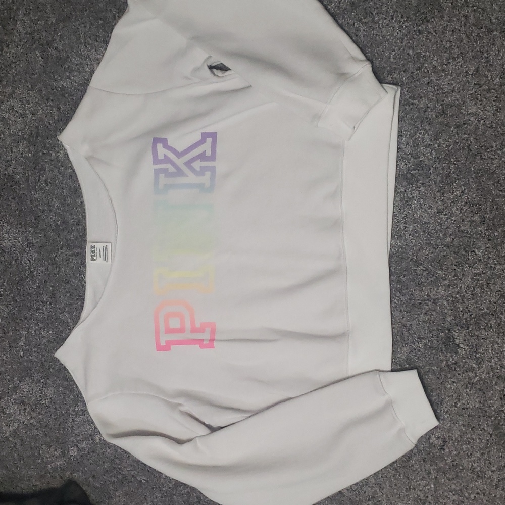 Victorias Secret Pink Off the Shoulder Sweatshirt size large